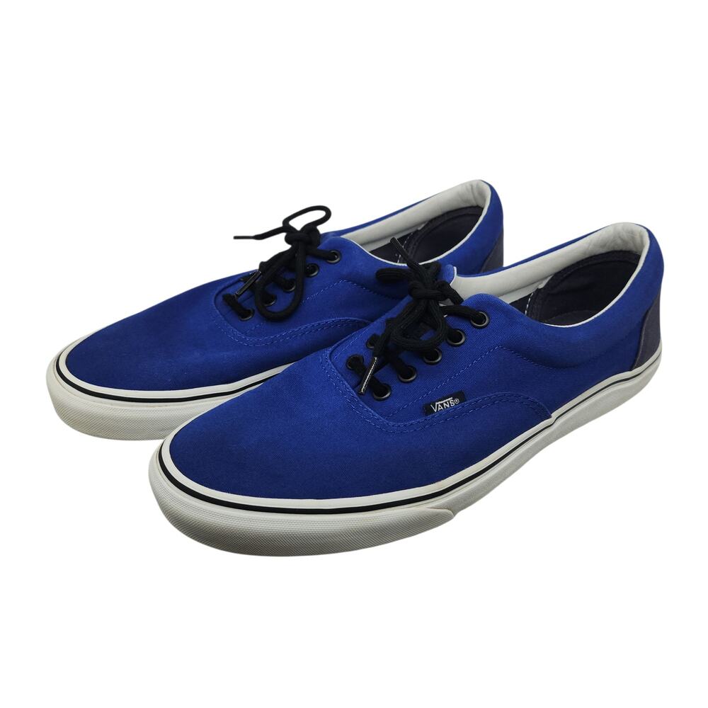 Vans Shoes Mens 12 Blue Gray White Era Low Tops Skater Skateboarding Preppy
